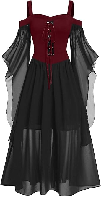 OIOLOYJM Witch Costume Women Sexy Plus Size Renaissance Vampire Gothic Halloween Costumes Woman 2025 Clothes Dresses