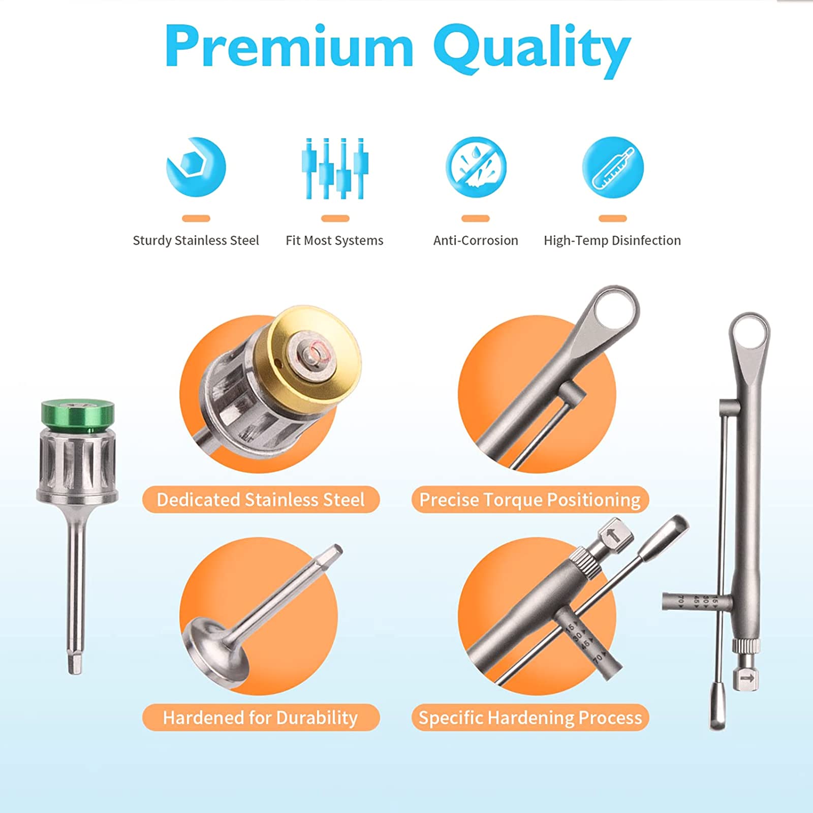 Kit De Prothèses Universel 16 Pièces, Clé Dynamométrique Universelle De 10 À 70 Ncm, Outil De Restauration Dentaire, en Acier Inoxydable Durable, pour Le Retrait Et La Fixation