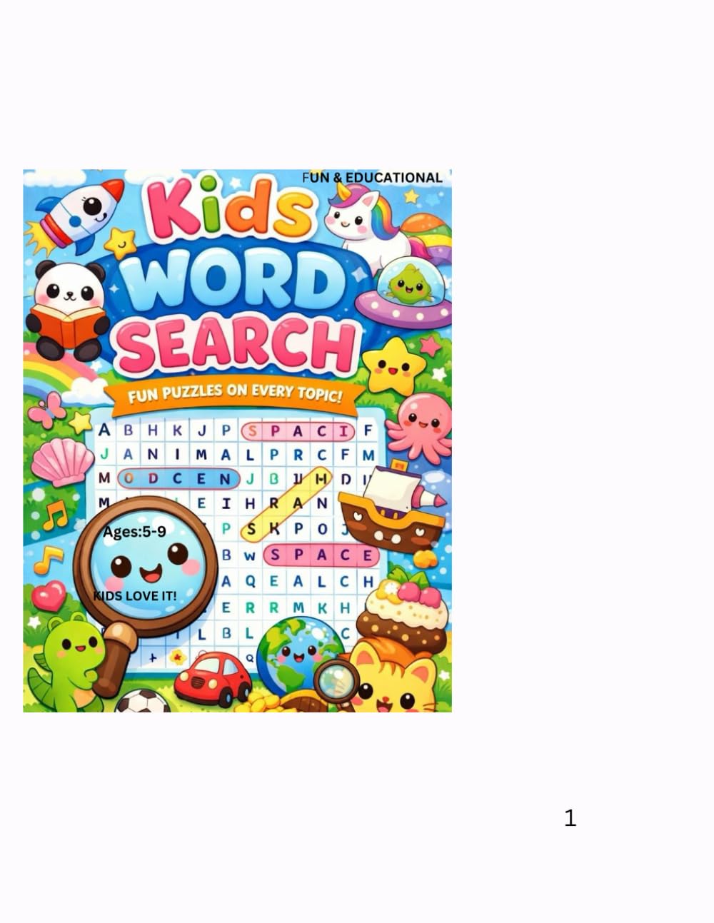 Kids Word Search: Multiple Fun Topics: Cute and Fun Educational Multiple Topics