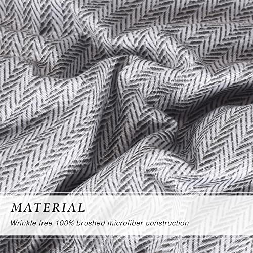 Brhf Geometric Zig Zag Print Comforter Set, 5 Piece Reversible Lightweight Bedding Set With Down Alternative Filling, Decorative Quilted Duvet For Queen Or King Bed, 102 X 90 Inch #TOP6