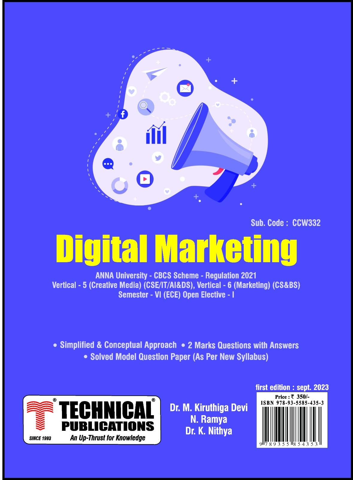 Digital Marketing for BE Anna University R21CBCS (Vertical V - CSE / IT ...