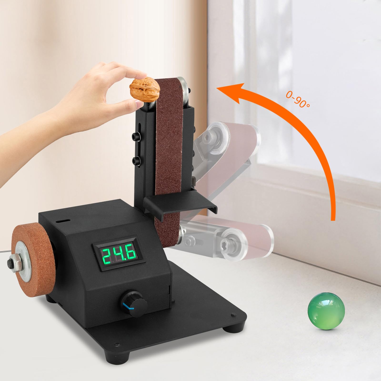 Mini levigatrice a nastro, 350 W, levigatrice a nastro elettrica, levigatrice da tavolo, levigatrice elettrica, velocità regolabile