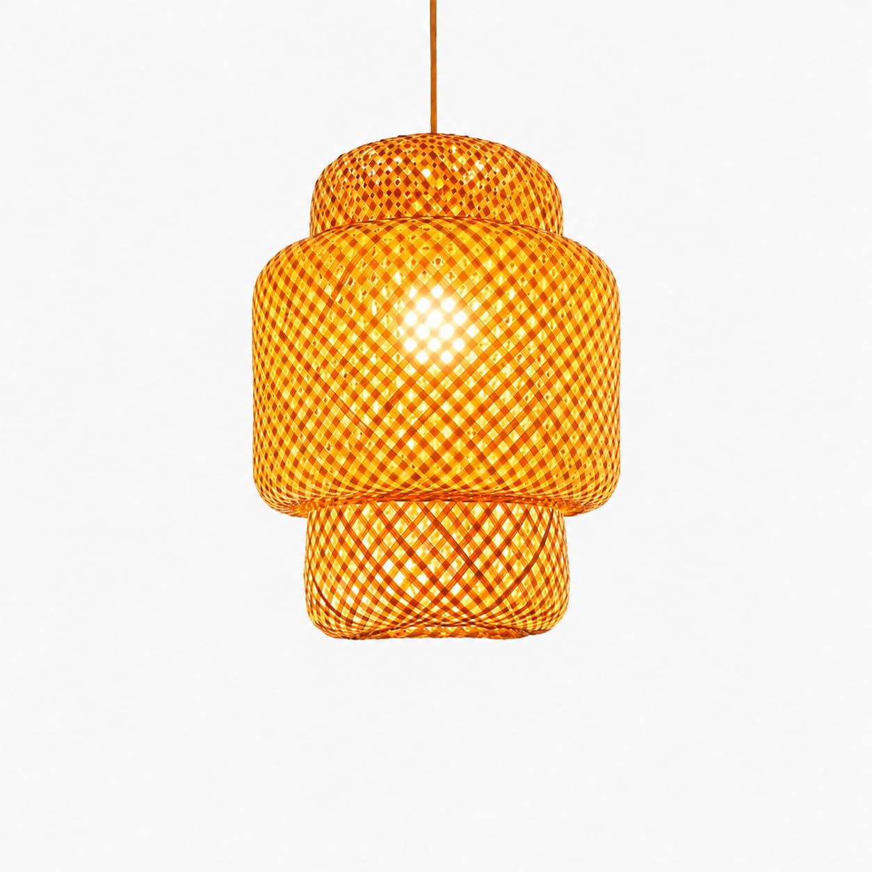AA creative lights Bamboo Hanging Light Natural Rattan Basket Light Fixture Woven Pendant Lamp Rustic Farmhouse Boho Light Fixture for Home Hotel Bedroom Bulb Include-image-23