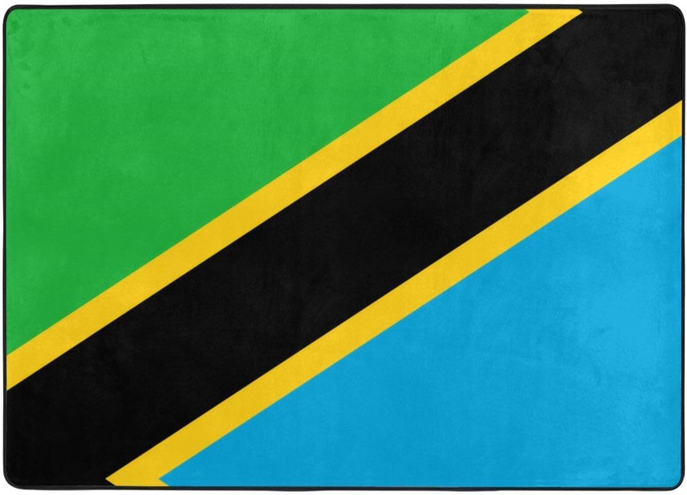 Tanzania Flag Printed Flannel Floor mat 80x58 inches for Bedroom, Living Room, Study Room Decorative Carpet