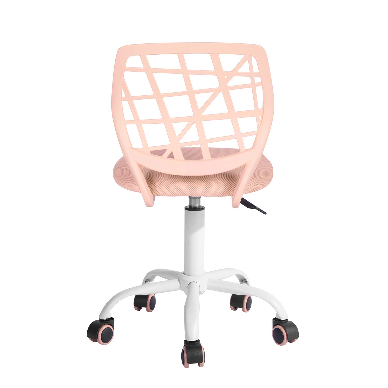 FurnitureR Silla de Oficina para el hogar, Asiento de Ordenador Moderno y Ajustable, Silla de Oficina sin apoyabrazos Giratorio, Silla de Oficina para jóvenes, Sala de Estudio, Rosa
