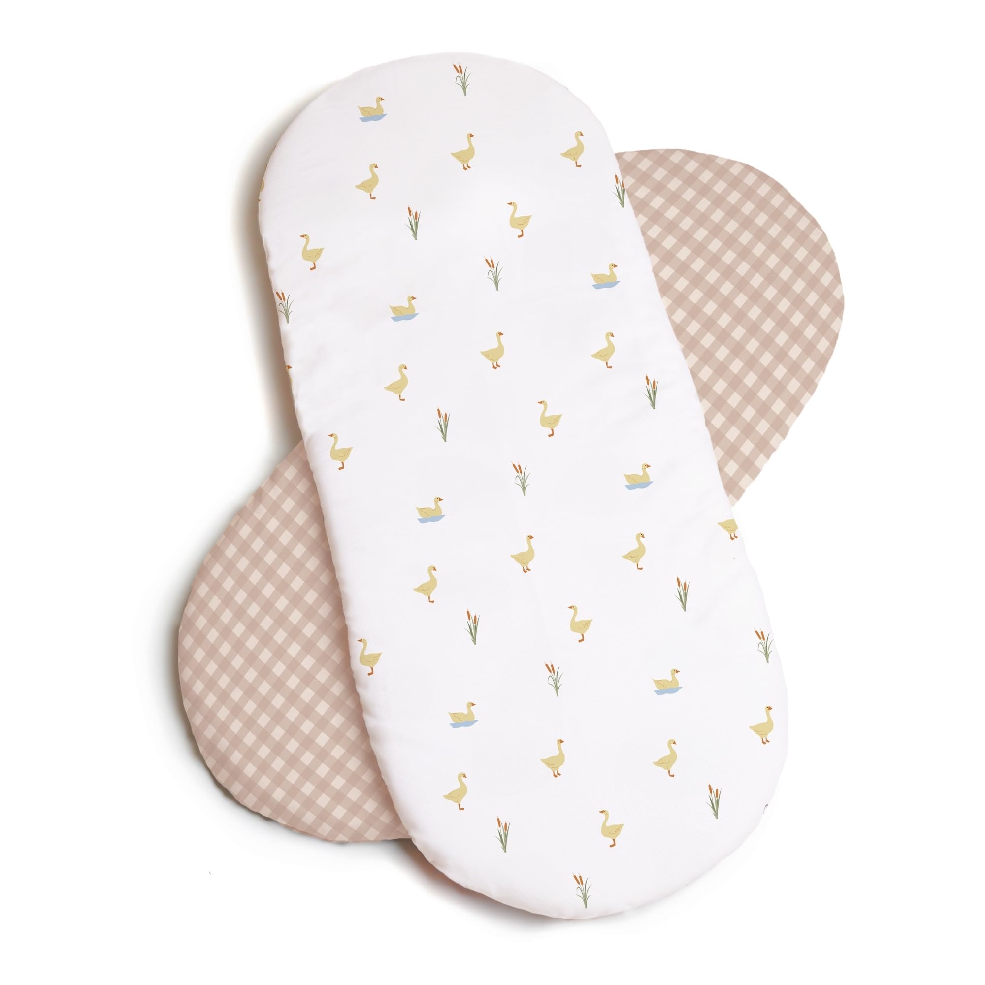 Clair de Lune Little Duckling 2 Pack Fitted Moses Basket 74 x 30 cm, White