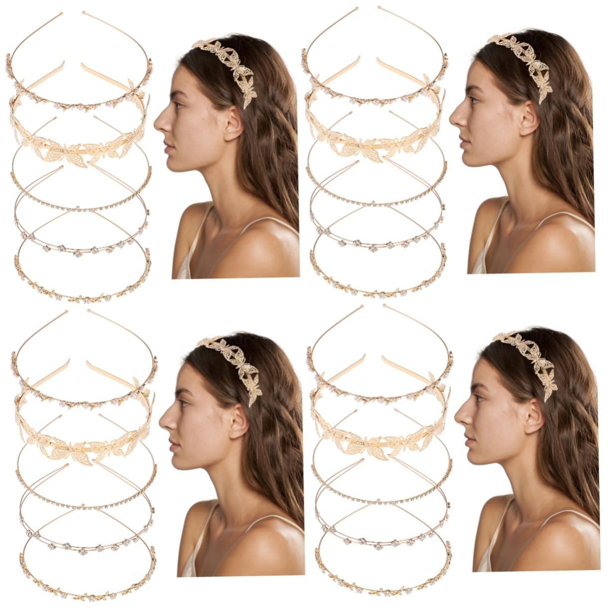 Healeved 20pezzi Headband Decorative Hair Accessories for Girls for Weddings Parties and Special Occasions