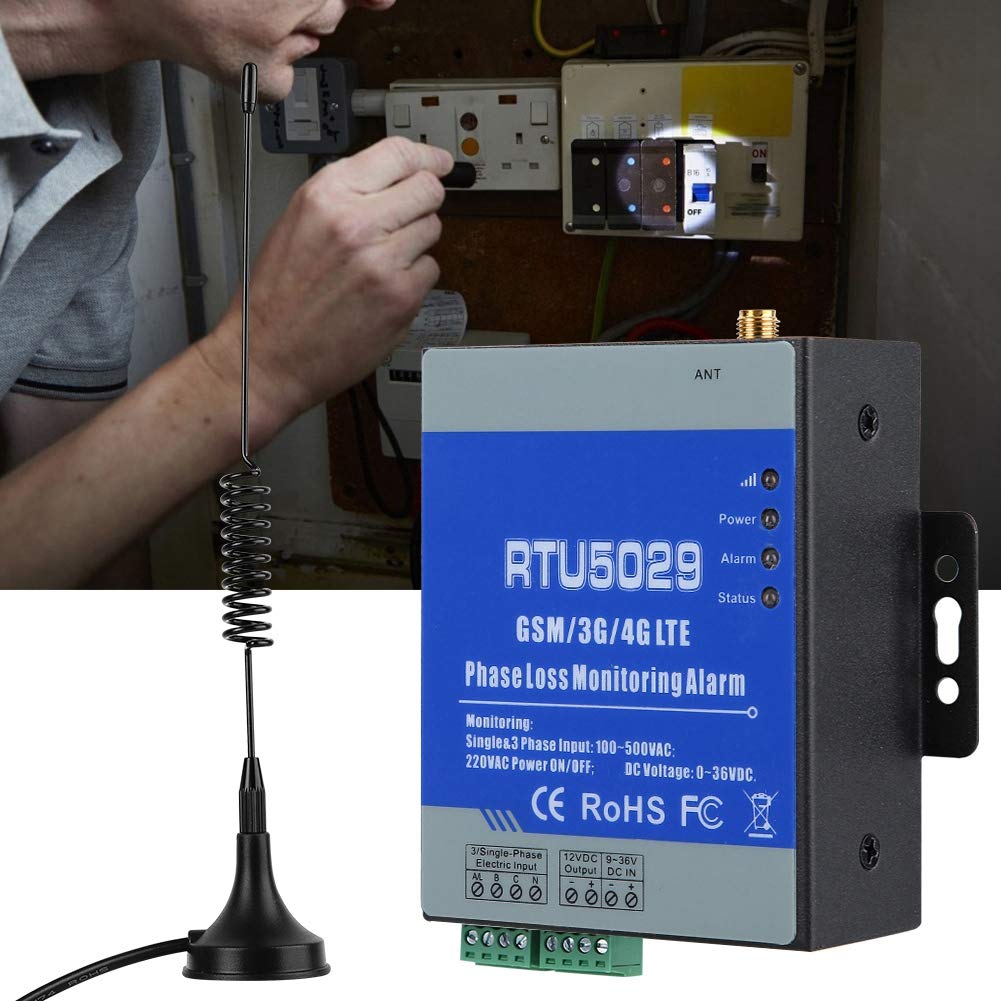 Alarme GSM RTU5029 Alarme de Perte de Phase 3 Surveillance de l'état de la Panne d'alimentation Contrôleur Récupérer Le réseau d'alarme Via GSM Surveillance à Distance(EU)