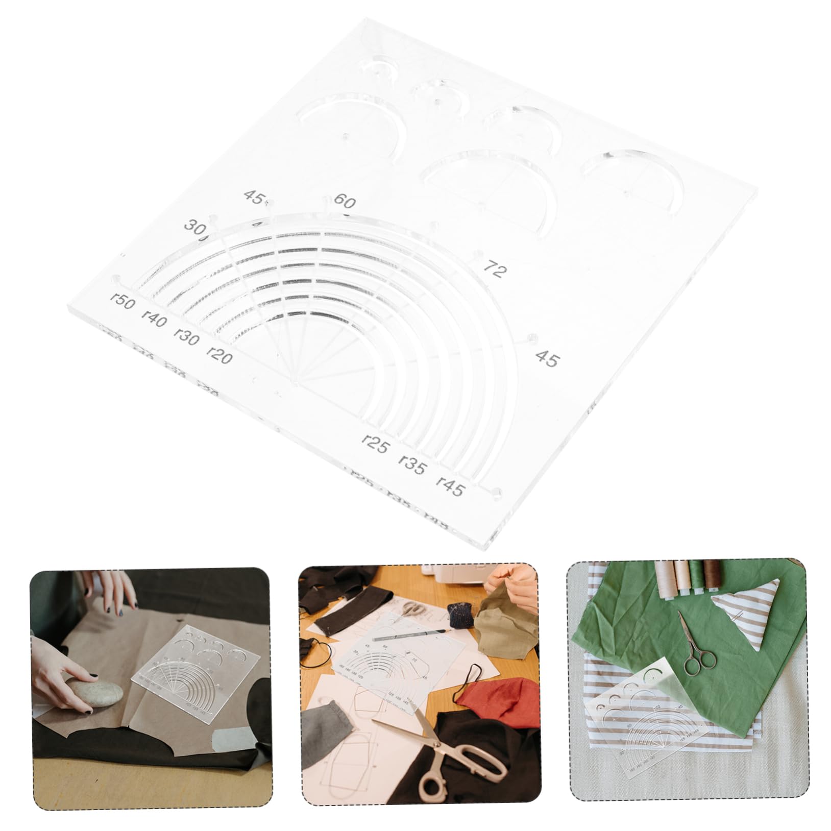 3 Piezas regla de acolchado reglas de elaboración de ropa acrílica s de acrílico patchwork plantilla de de acrílico para acolchar de acolchar de vestidos