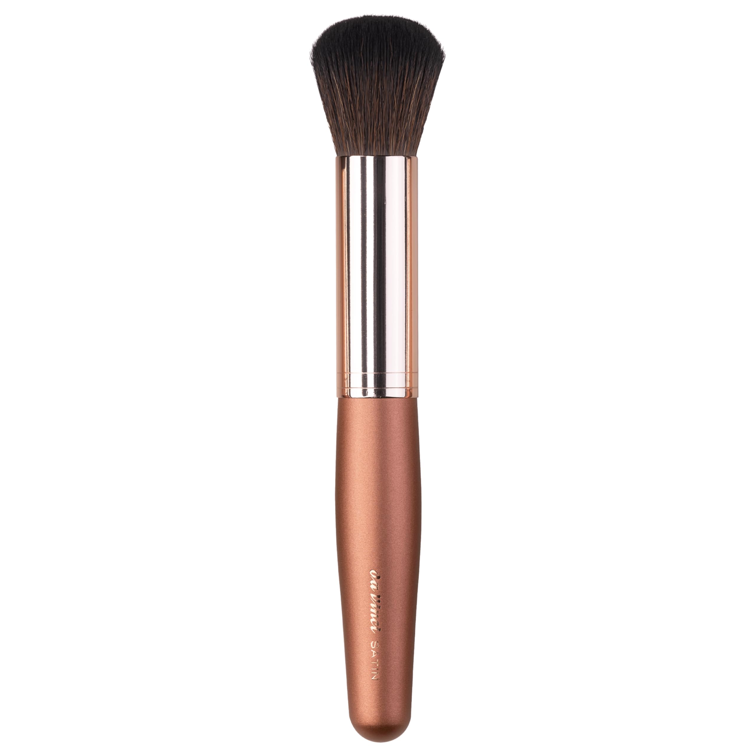 da Vinci, SATIN Foundation- & Stipplingpinsel, rund, vegan, Kunstfaser, für flüssige & cremige Foundation, Mineral- & Kompaktpuder, Holzgriff, Handmade in Germany