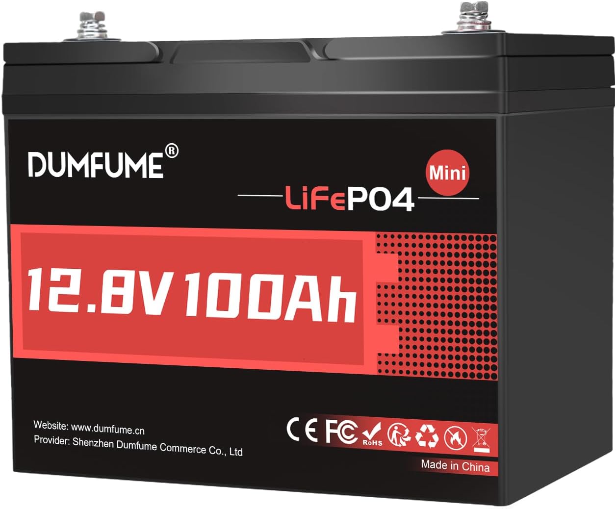 12V 100Ah Mini LiFePO4 Lithium Battery, 100A BMS,1280Wh, 6000+ Cycles BCI Group 24 Lithium Iron Phosphate Battery Perfect for RV, Solar, Off-Grid and Home Energy Storage