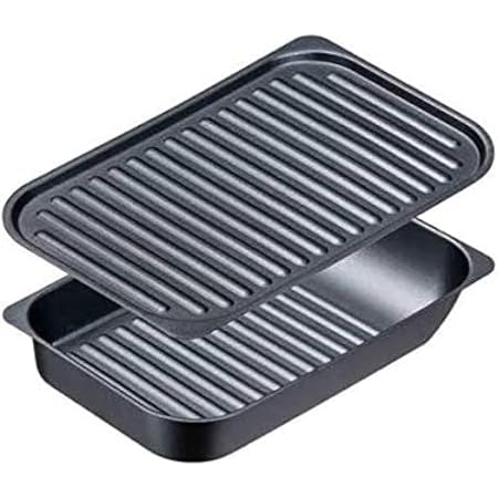 Amazon Co Jp イシガキ産業 グリルパン ブラック 約幅18 奥行28 グリル名人 サンマ焼きプレート 波型プレート セット レシピ付き 魚焼きグリル ガス火 使用可能 4212 ホーム キッチン