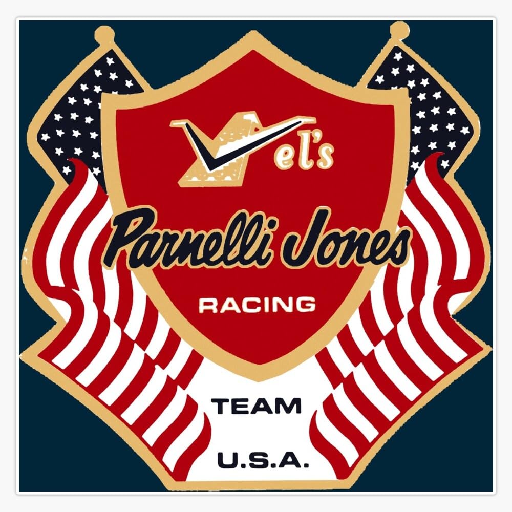 RETRO: Vel's Parnelli Jones Racing Team USA Window Water Bottle Bumper Sticker Decal 5"