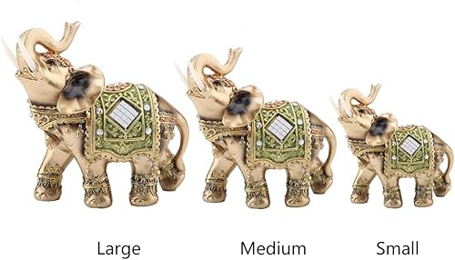 Miniatura 2 de Hztyyier Escultura de estatua de Feng Shui de la suerte de elefante verde, figura china de Feng Shui, figura de elefante de la suerte para