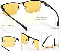 Vista 13 de Premium 2 PACK Durable Progressive Multifocus Reading Glasses for Men Blue Light Blocking Computer Reader Anti Eyestrain Metal Frame Spring Hinges