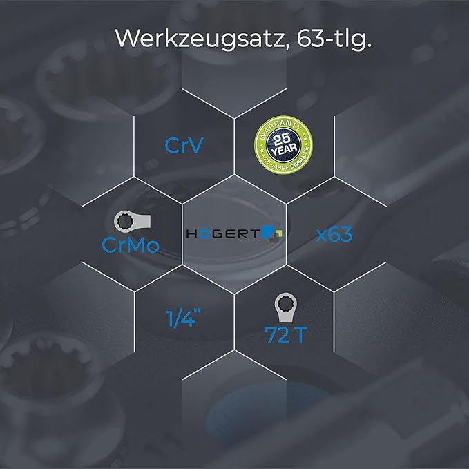 Juego de Herramientas Högert 63 Piezas Negro/Azul miniatura 4