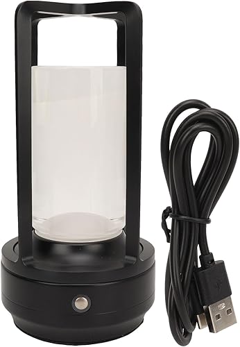 CHEOTIME Cordless Table Lamp, Crystal Lampshade 3 Color Temperatures Touch Contr