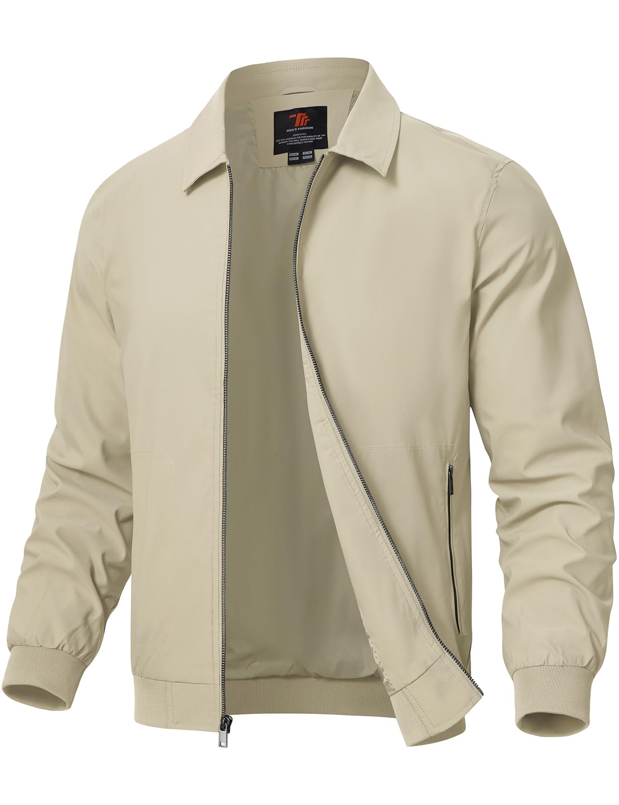 Men's Casual Lapel Jacket Lightweight Outdoor Windbreaker Jacket Smart Spring Autumn Jackets for Sport Work Walking Hiking Golf Running