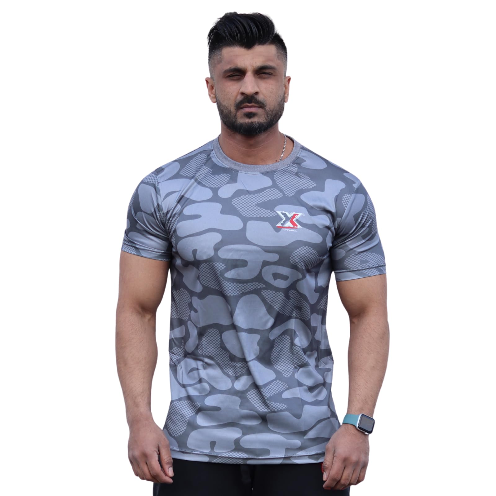 Met-XRunning Top Men, Breathable Lycra Anti Sweat Moisture Wicking Quick Dry Fit T Shirt Men, Sports Gym Training Workout Bodybuilding Cooling Active Wear Shirts
