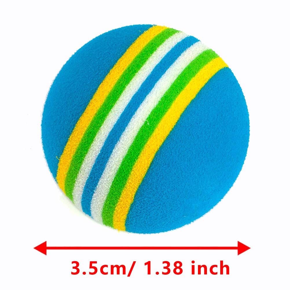 Paquete de 12 bolas de juguete de 2 colores arcoíris para gatos, espuma EVA suave, interactivas, juguetes favoritos de gatitos para interiores, juguetes favoritos de 1.38 pulgadas de 5