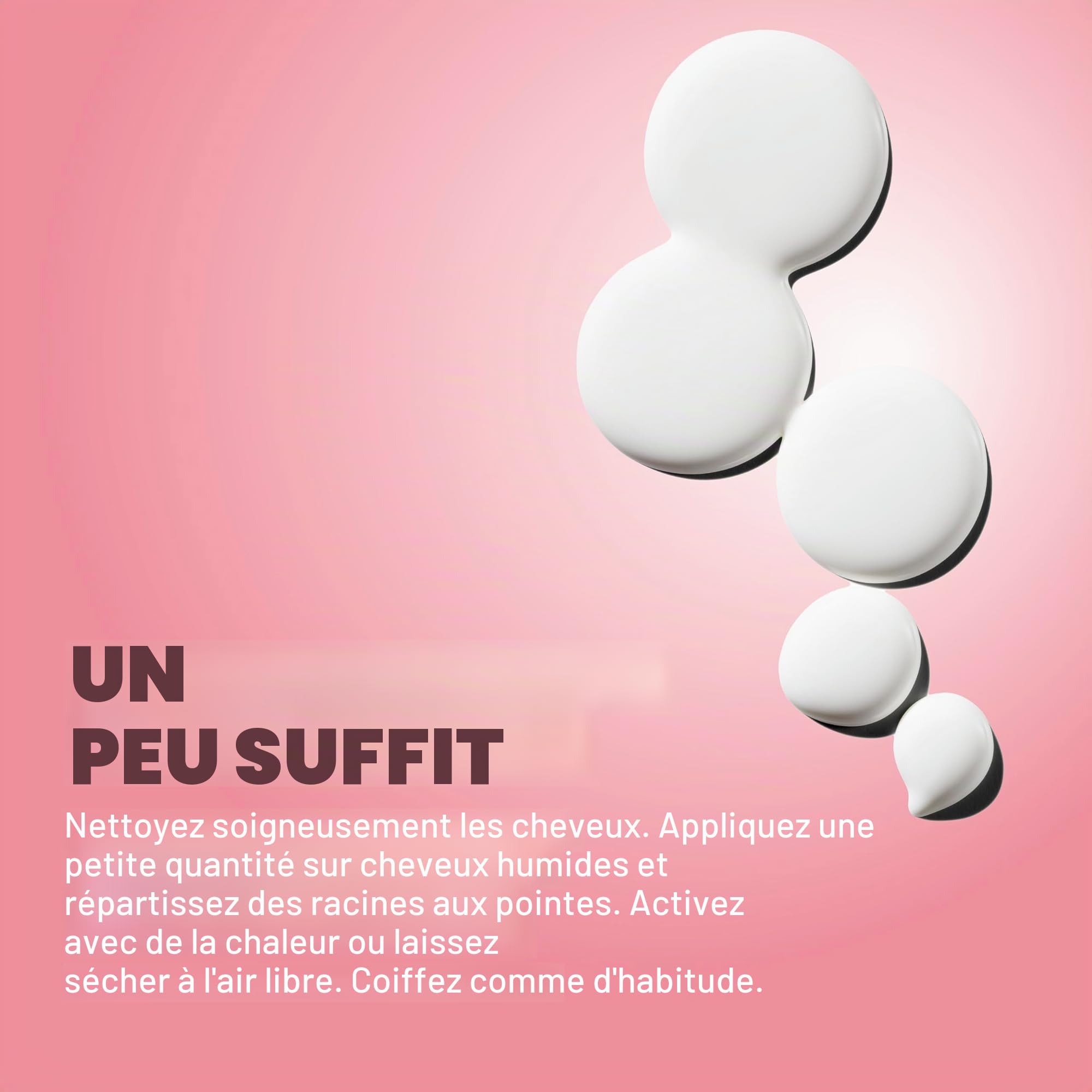 Masque capillaire sans rinçage pour cheveux abîmés (50 ml) – protection thermique BioTech jusqu’à 230°C avec molécule Goddess – soin reconstructeur effet blowout à base de protéines – Anti-frisottis