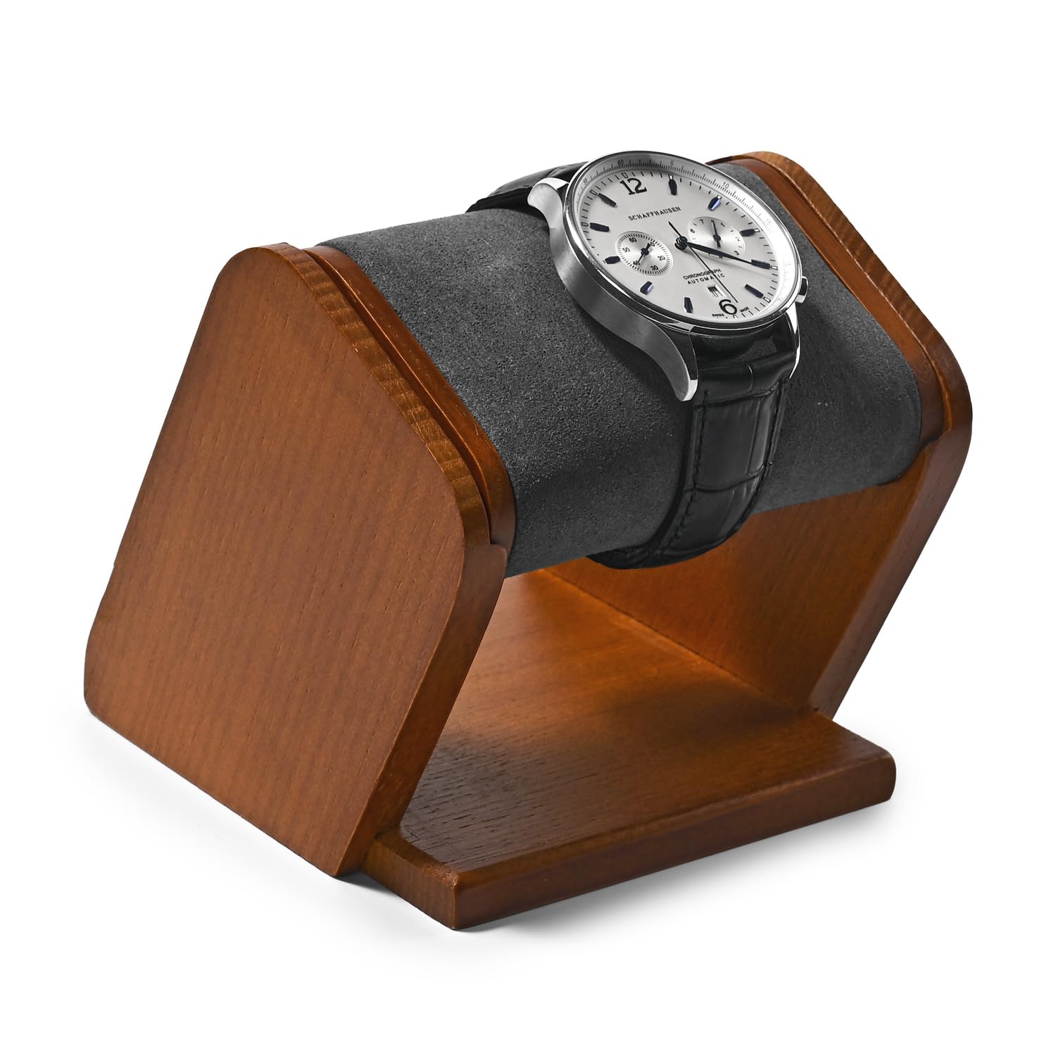 Oirlv Présentoir à montres en bois massif Gris