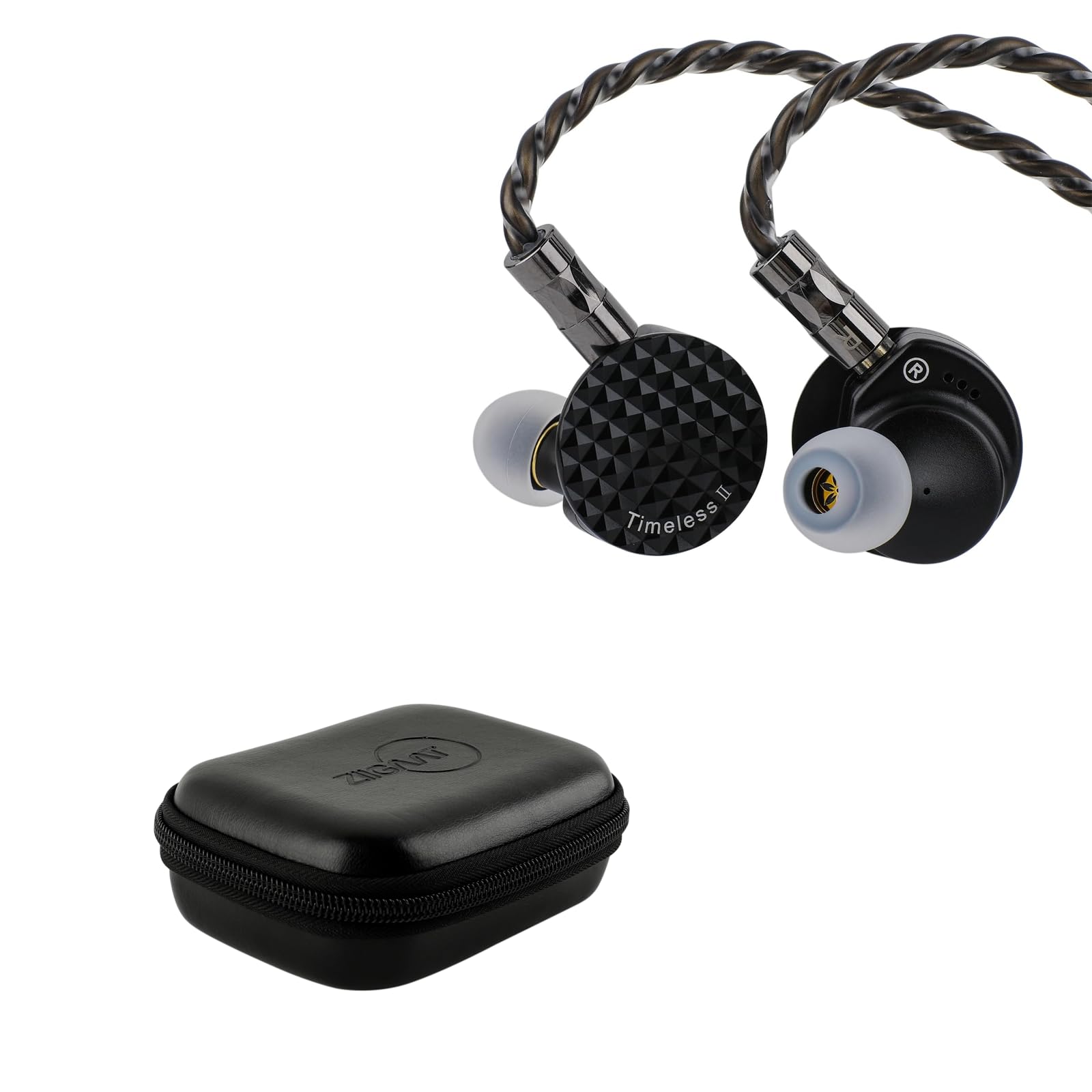 Linsoul 7Hz Timeless II in Ear Monitor, Upgraded 14.5mm Planar Magnetic Driver IEM + ZiiGaat PELLEPOD Leather Earbud Case