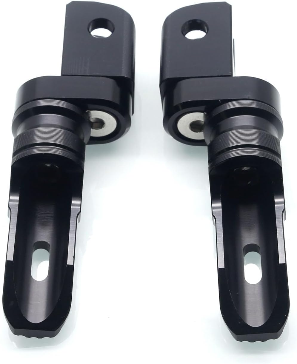 MZS Motorcycle Foot Pegs Front 360° Roating Rider Footpegs Rest Pedal Black CNC Compatible with RS660, RSV4 /Factory/R/RF/RR, Tuono 660, Tuono 1100, Tuono V4