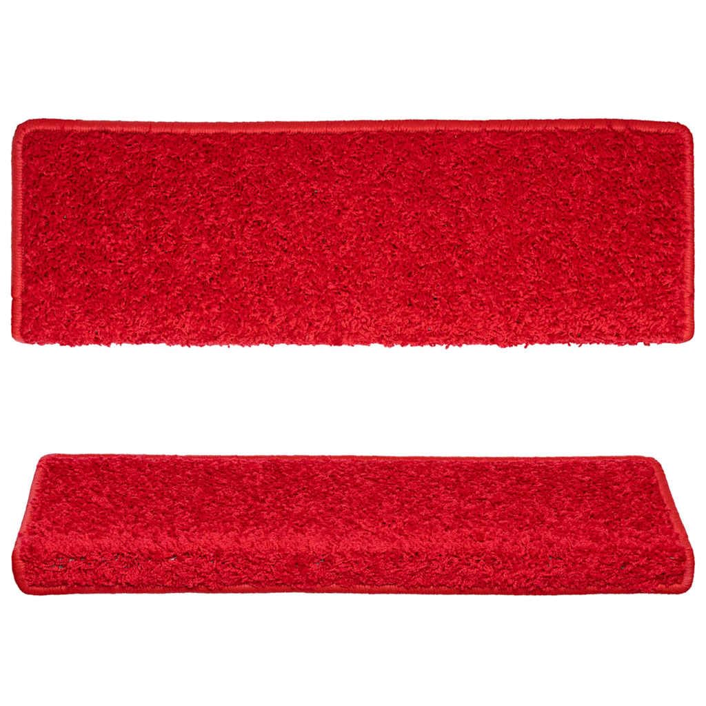 Maty Na Schody 15 Szt. 65x21x4 cm Czerwone Prostokątne Nakładki PP z Taśmą