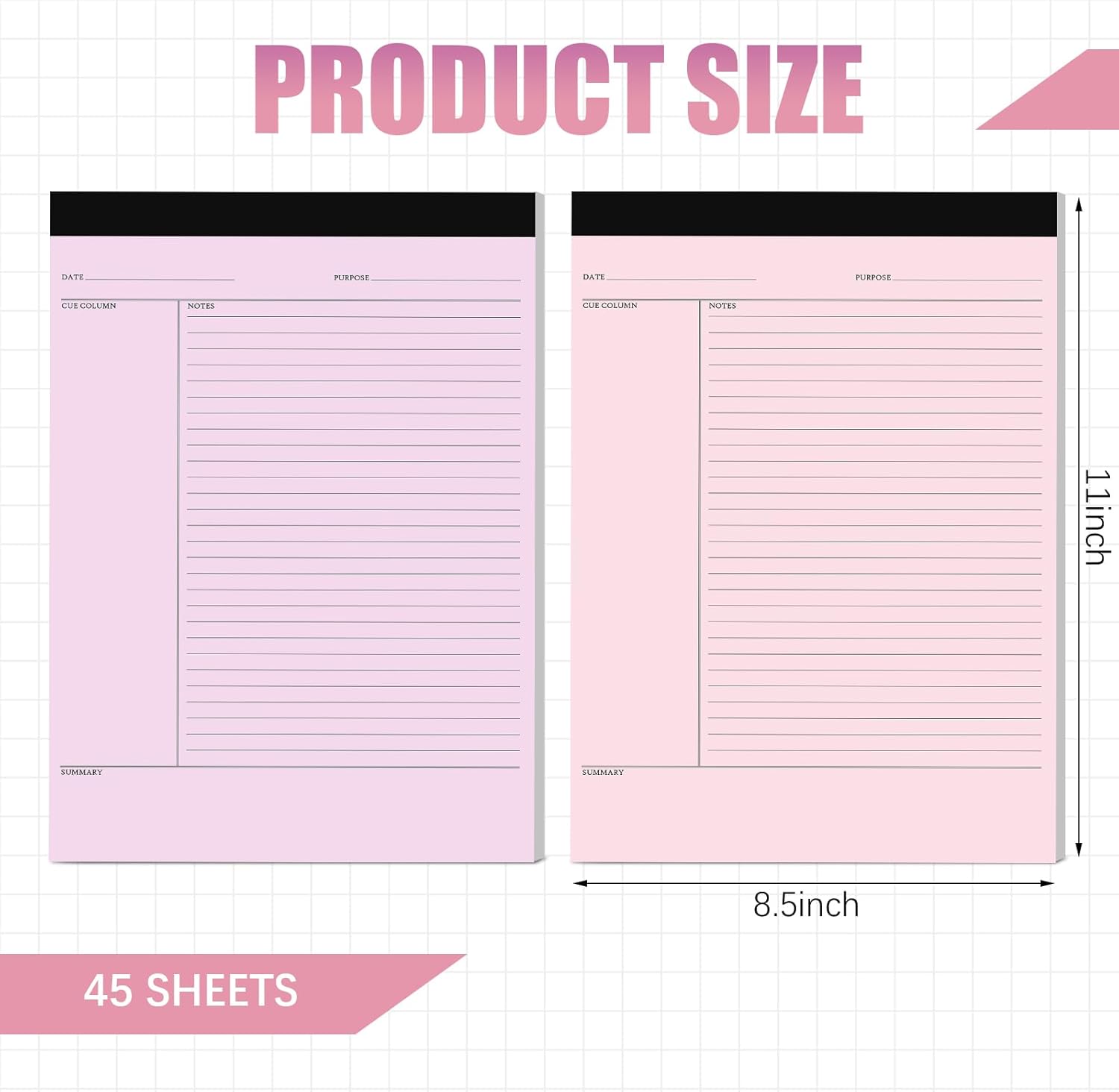 PerKoop 8 Pcs Writing Note Pads Notes System 8.5 x 11 Inches College Ruled Legal Pads Lined Paper Notebooks for Office School Teacher Students College Business, 45 Sheets Per Pad (Multicolor)