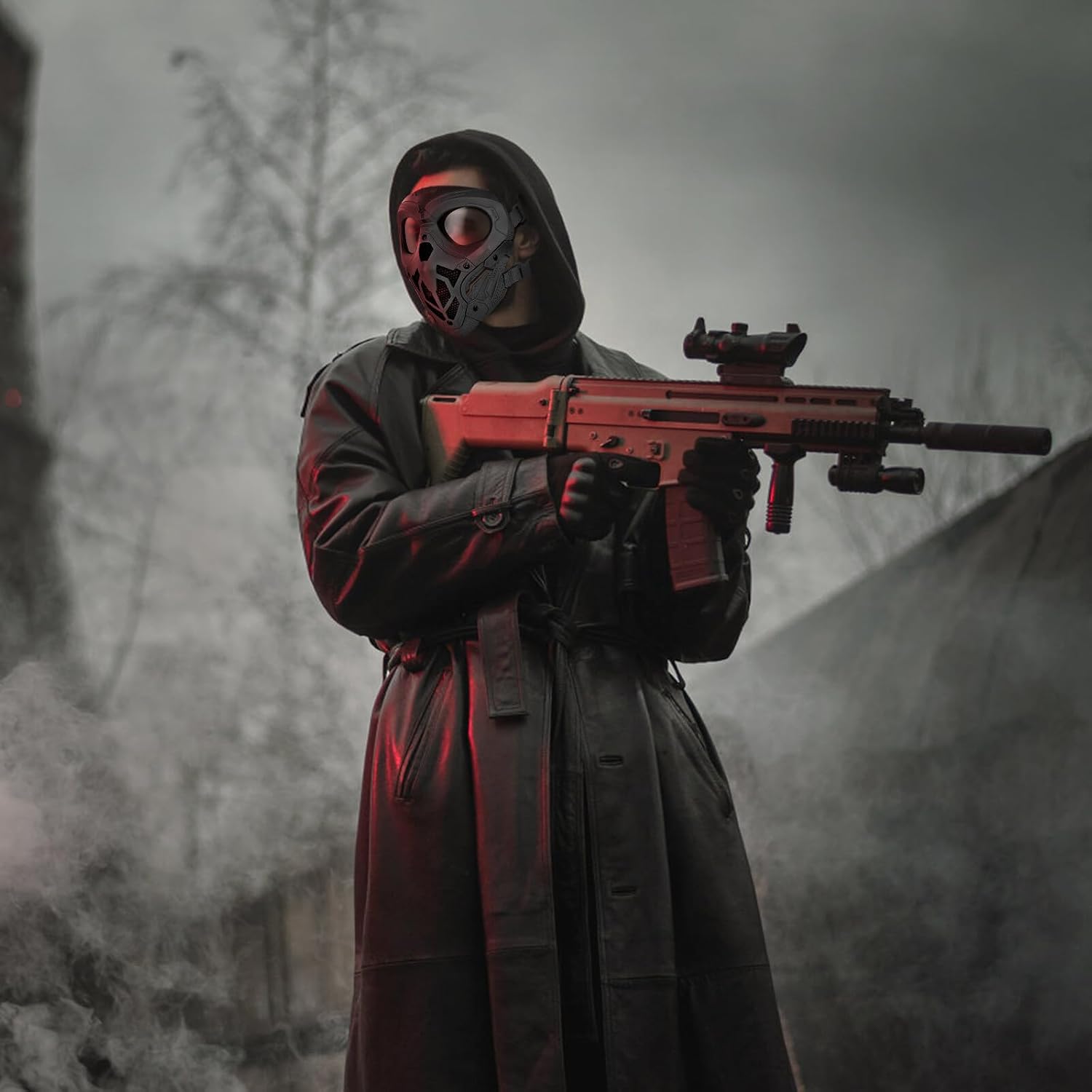 Airsoft Full Face Mask Tactical Masks Full Face for Paintball Cycling Motorcycle Riding Protection Face Mask Halloween Party Costume Scary Halloween Mask