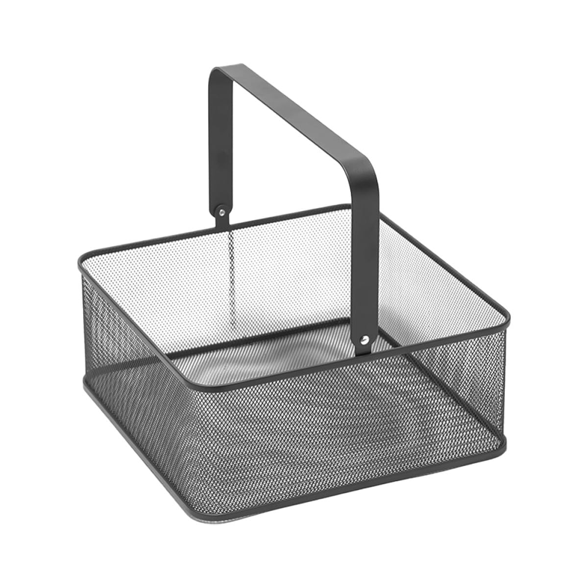 Panier de rangement en fer carré organisateur de maison noir mat polyvalent