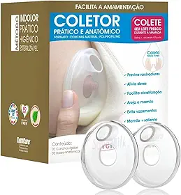 Coletor Concha de Leite Materno 2 Unidades Mãos Livres BPA Free Formato Concha