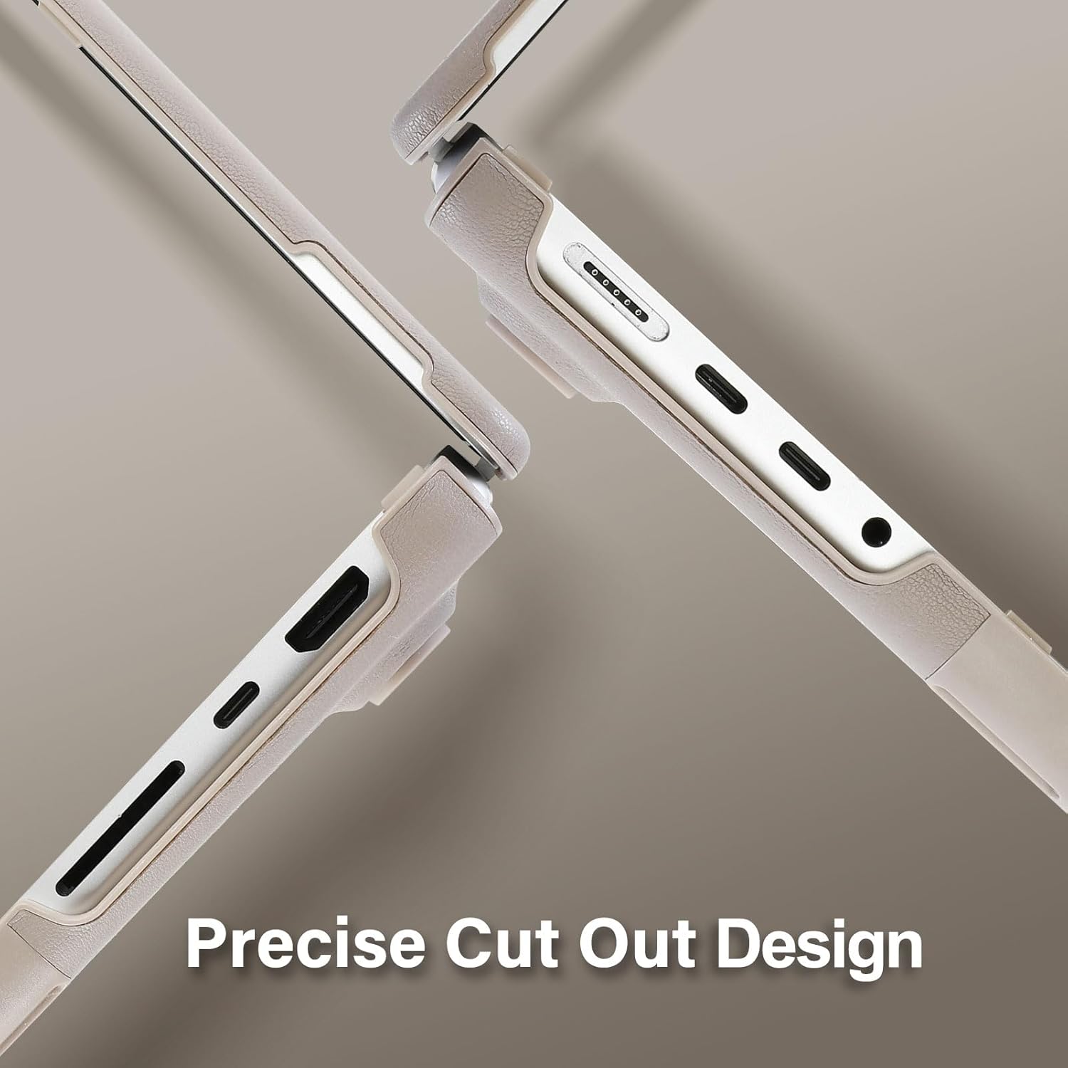 MOSISO Compatible with MacBook Pro 14 inch Case 2025 2024 2023 2022 2021 M4 M3 M2 M1 Pro Max A3112 A3185 A3401 A2918 A2992 A2779 A2442, PU Leather Coated Plastic Hard Shell with Fold Kickstand, Khaki