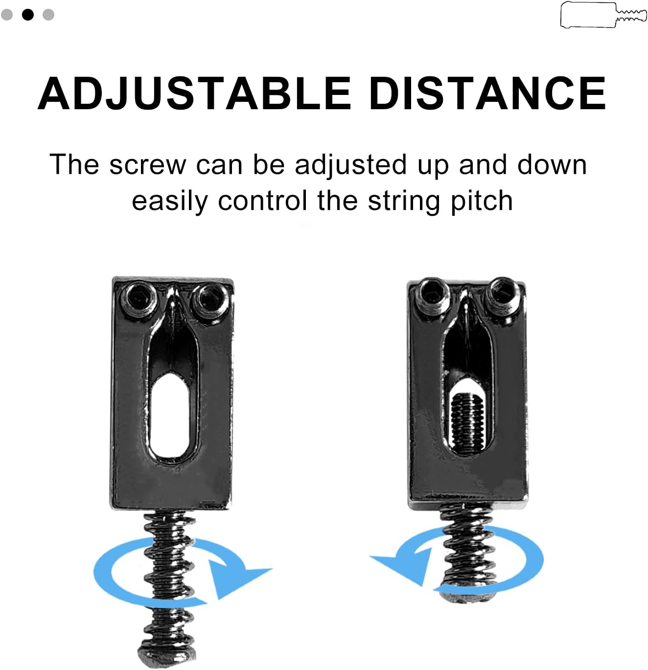 SAPHUE Guitar Bridge Saddle with Spring Screws Wrench Tremolo for Fender Strat Stratocaster Tele Telecaster Electric Guitar Replacement Parts Accessories 6Pcs Bridge Saddles（Black）