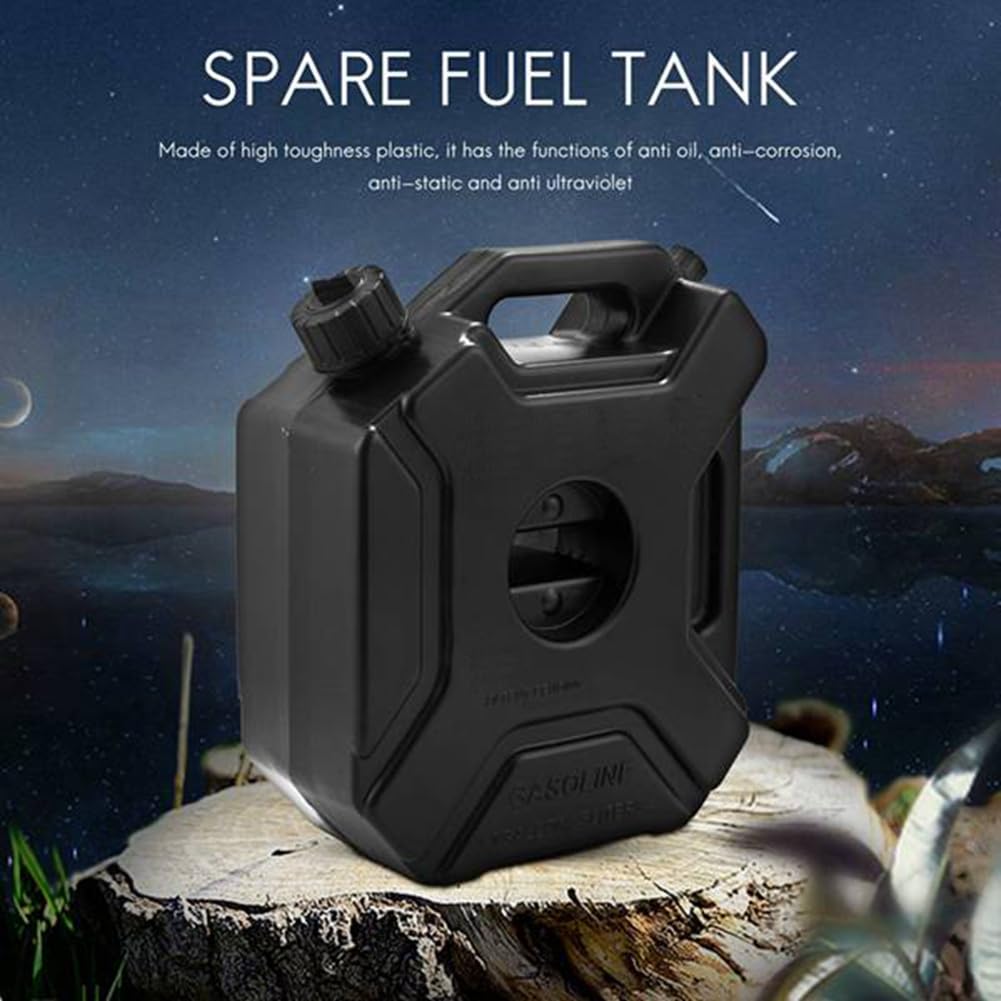 5L Liter Schwarzer Kraftstofftank, Auto, Motorrad, Benzintank, Öltank, Reservekanister, Kraftstoffkanister mit Schloss und Schlüssel