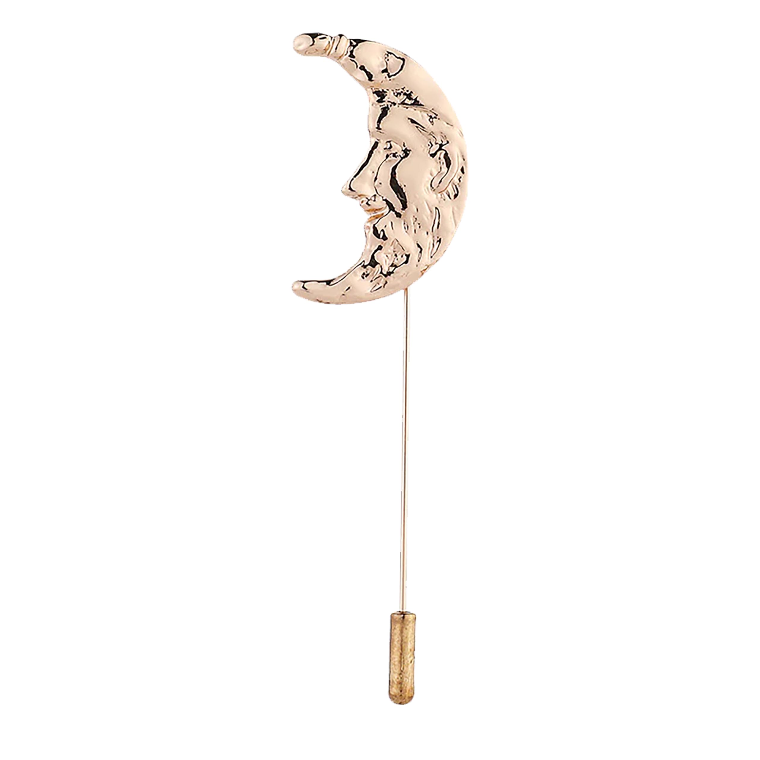 SYGA Mens Retro Crystal Lapel Pin, Small Suit Brooch with CZ Stones, Golden moon (B0D1CC3XDV) Amazon Price History, Amazon Price Tracker