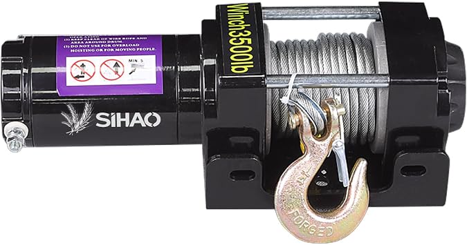 Electric Winch 12V 3500lbs/1590kg Motor Winch with 10m Steel Cable Electric Winch for Quad Jeep SUV Trailer Boat Includes Radio Remote Control and Accessories