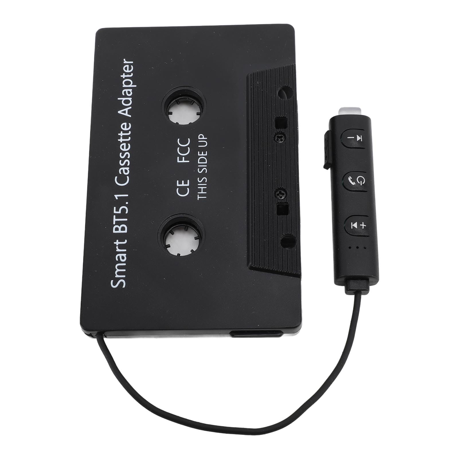 Tbest Receptor de Casete de Audio Bluetooth, Adaptador de Casete Bluetooth DC5V BT5.1 Cinta de Casete Inalámbrica Universal a Adaptador Auxiliar para Automóviles Camiones con