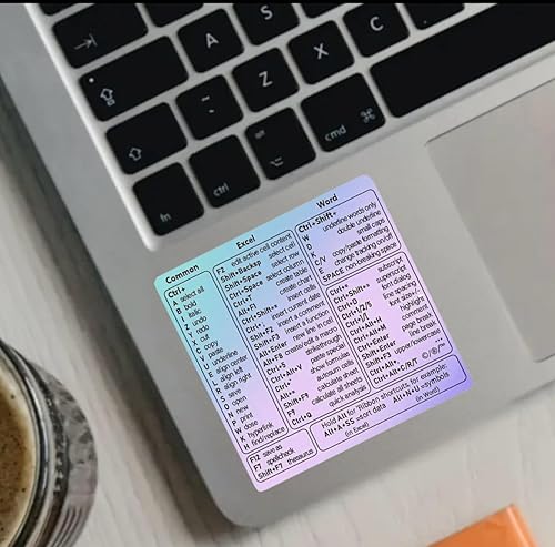 Calcomanías de acceso directo de teclado de Windows con azul púrpura como guía de teclado, acceso directo a la función de Excel y Word, hoja de