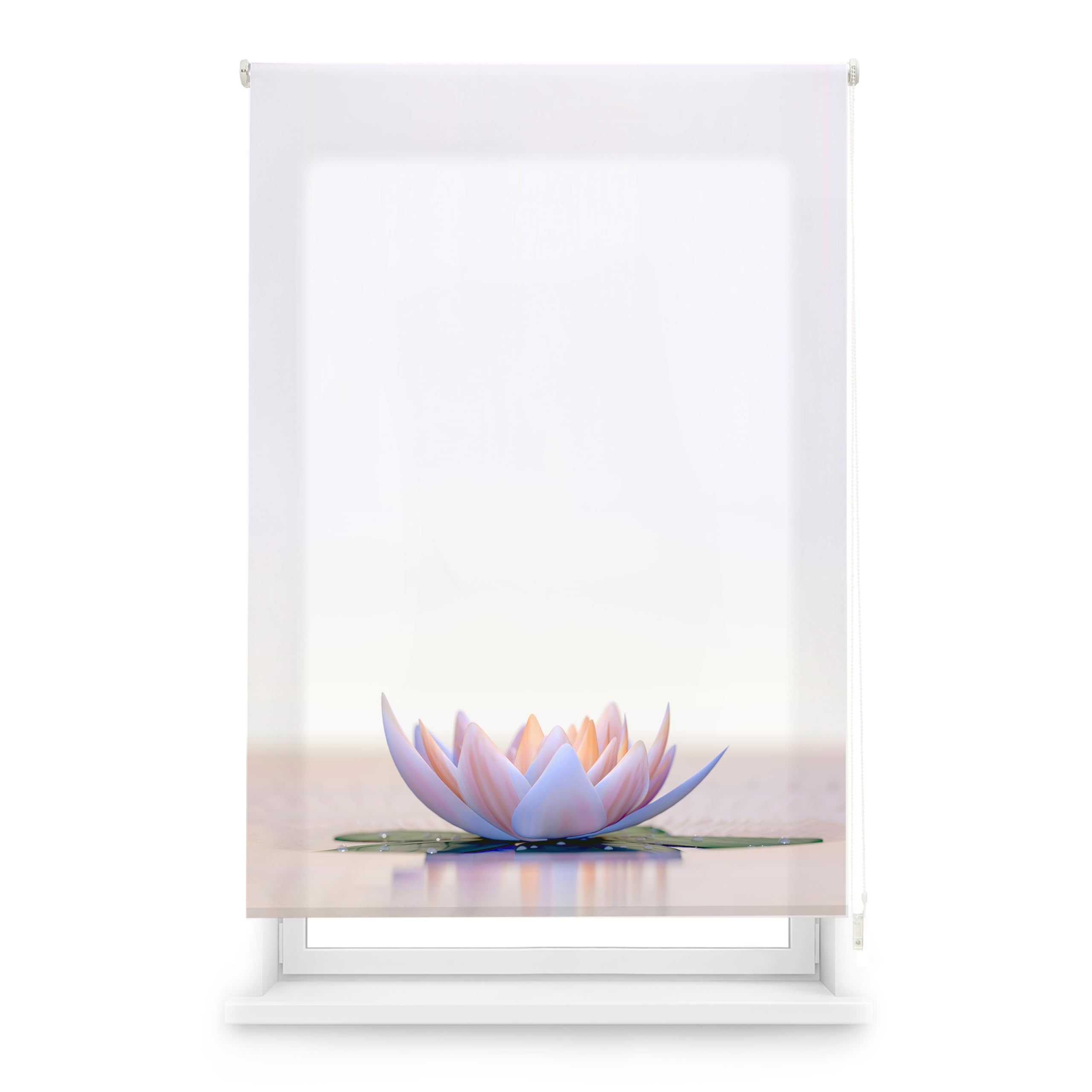 Blindecor Digitale | Tenda avvolgibile traslucida stampata | Famiglia Zen| Modello Z-LOTUSCALM | 130 x 180 cm (larghezza per altezza) Dimensioni del tessuto 126 x 175 cm | Tende per finestre