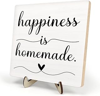 Rustic Modern Wooden Kitchen Decor Sign, Happiness is Homemade, 5.9 x 5....