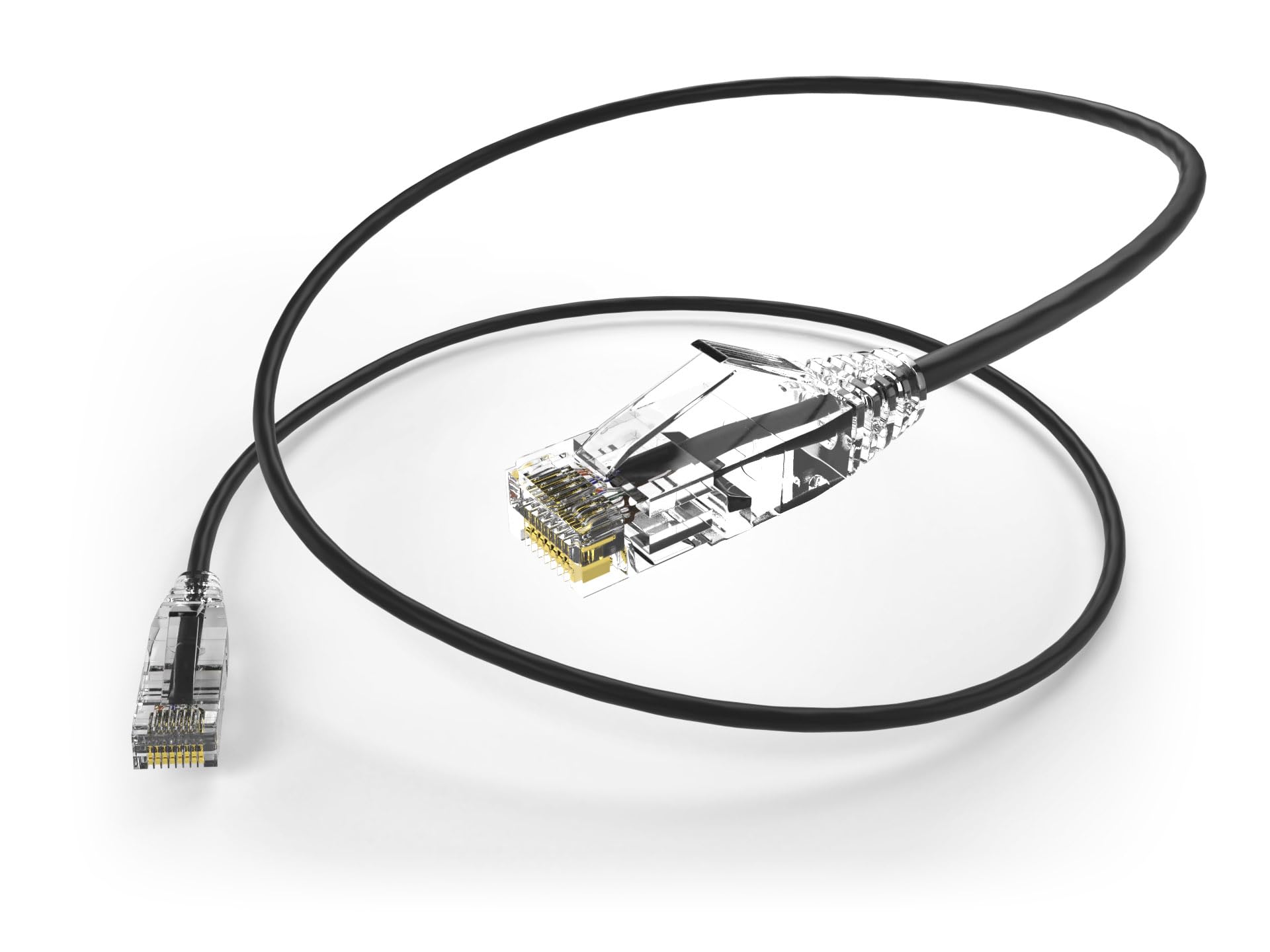 Paquete de 10 cables de conexión Ethernet delgados Cat6 de 28 AWG, cable de red, arranque transparente, cable de Internet Cat 6, cable Cat6, cable de conexión nominal para centro de datos,