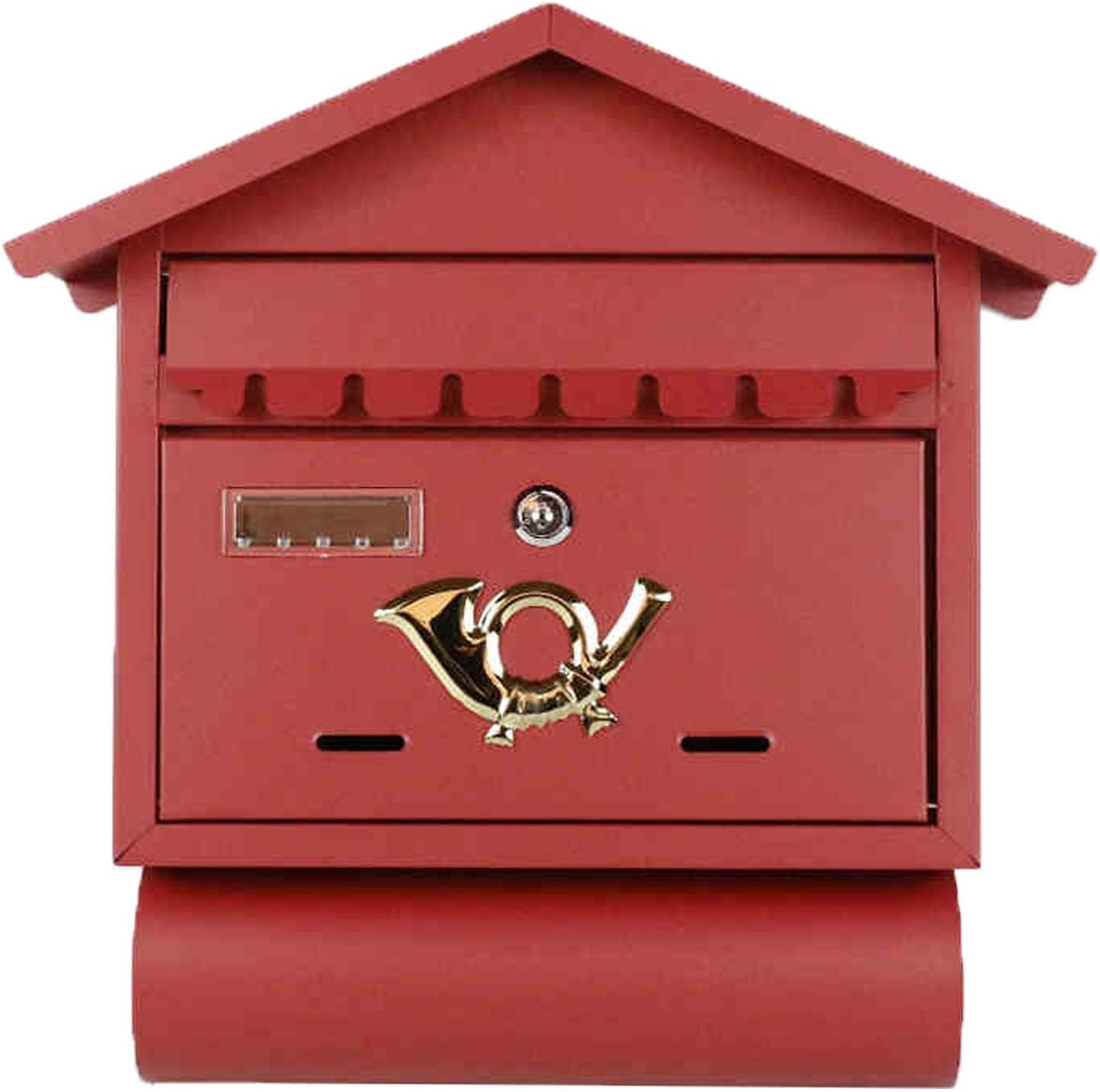 Mailbox with Lock for Outside, Money Drop Box, Security Lock Drop Box, Collection Boxes, 15" × 6" × 16"(Red)