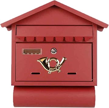 Mailbox with Lock for Outside, Money Drop Box, Security Lock Drop Box, Collection Boxes, 15" 6" 16"Red