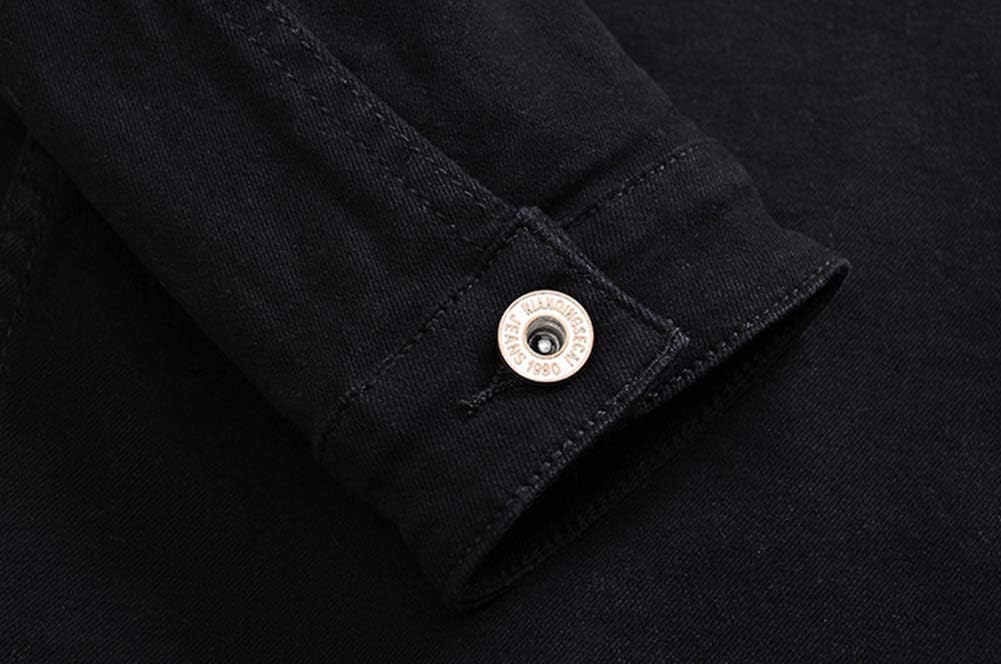 Men`s Classic Slim Fit Motorcycle Denim Jacket Coat - Image 3