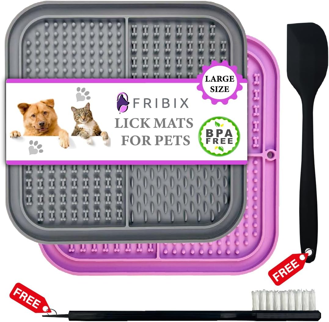 PupFaire Lick Mat for Dogs & Cats with Suction Cups, Slow