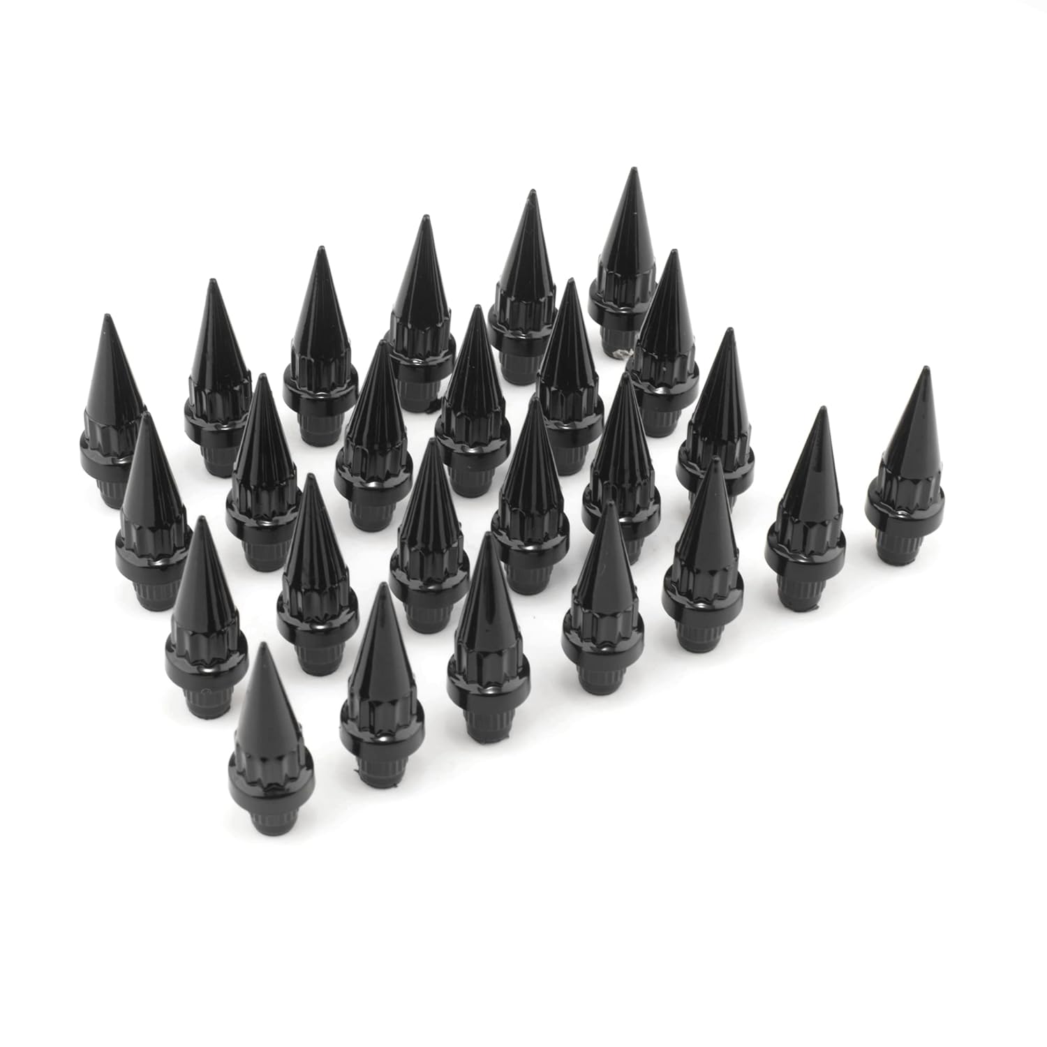 RTrhinoTuning 20pcs 7.4mm/0.29in Wheel Spike Nuts Lip Rivets Nuts Wheel Accessories Parts Black ABS Plastic Wheel Rim Rivets for 7.4mm/0.29" Hole