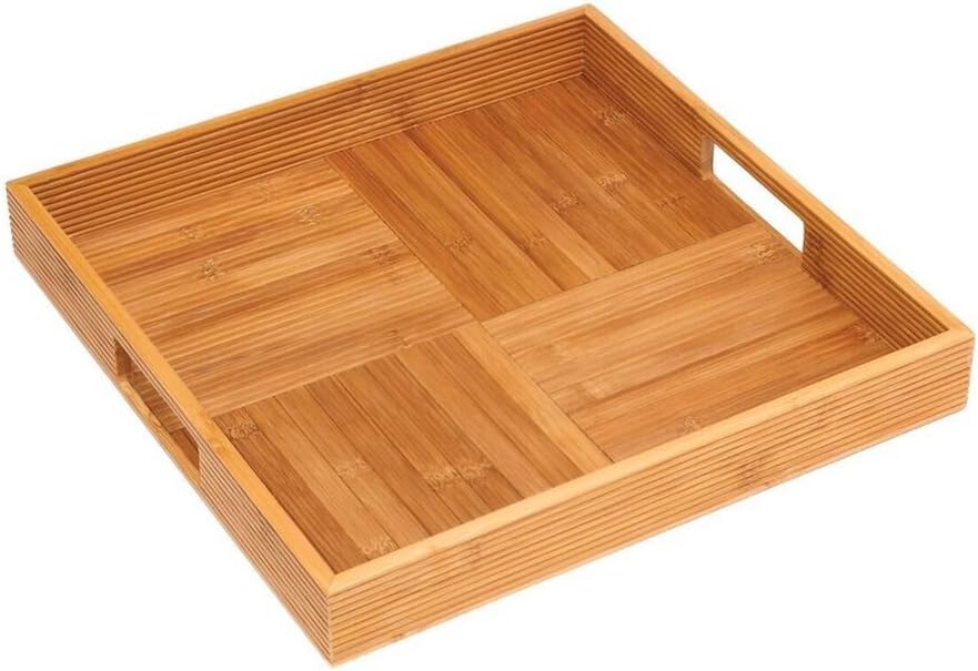 ❤ Crаzу Dеаlѕ Lipper International Bamboo Wood Criss-Cross Serving Tray, 15" x 15" x 2"