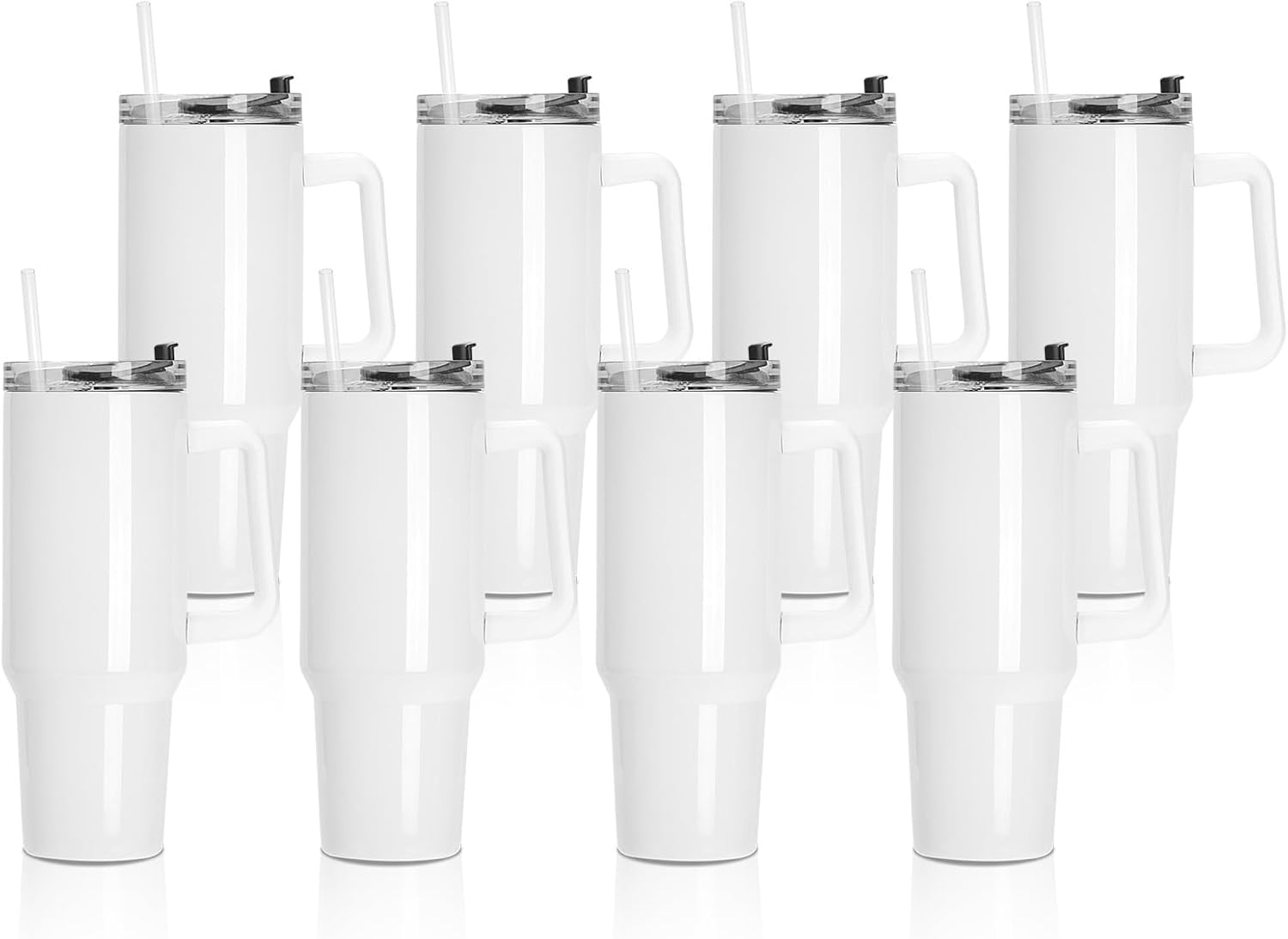 Sublifun 40 OZ Sublimation Tumbler with Handle, 8 Pack